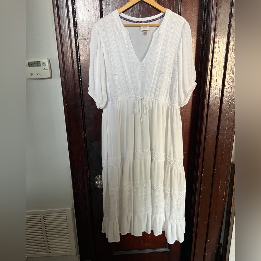 White Lacy Tiered Dress